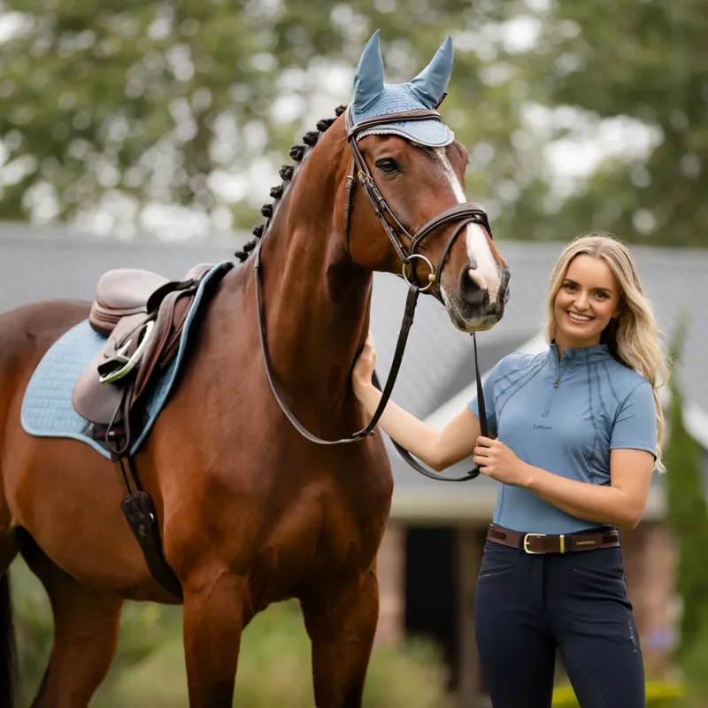 LeMieux Mia Mesh Short Sleeve Base Layer - Ice Blue-2