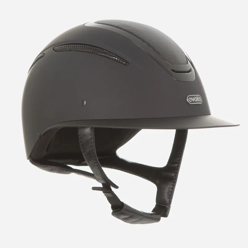 Evoke Elara Classic Peak Riding Hat - Black/Carbon-1