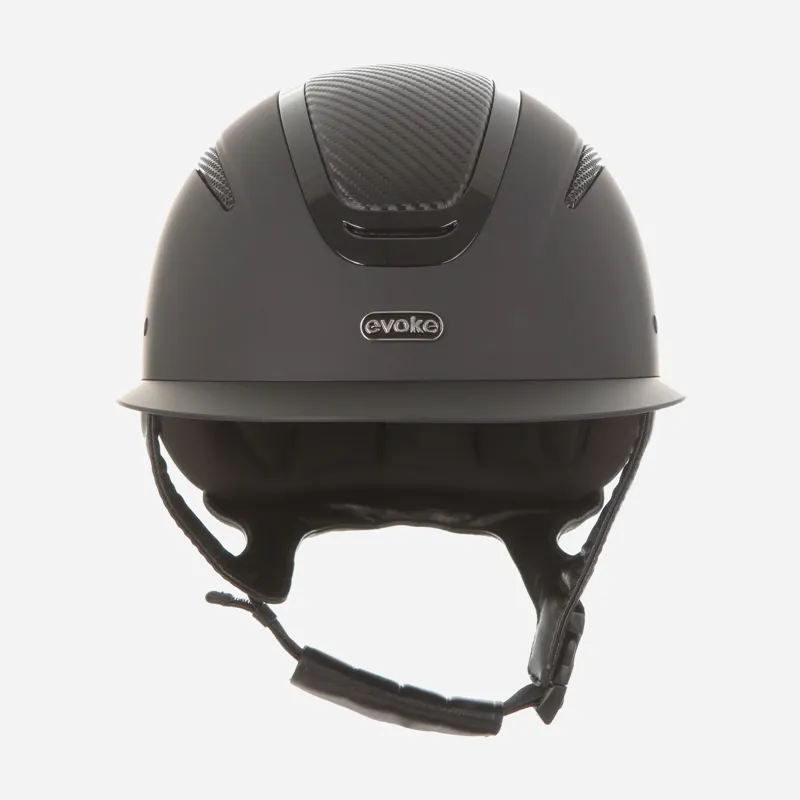 Evoke Elara Classic Peak Riding Hat - Black/Carbon