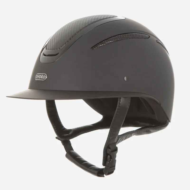 Evoke Elara Classic Peak Riding Hat - Black/Carbon-2