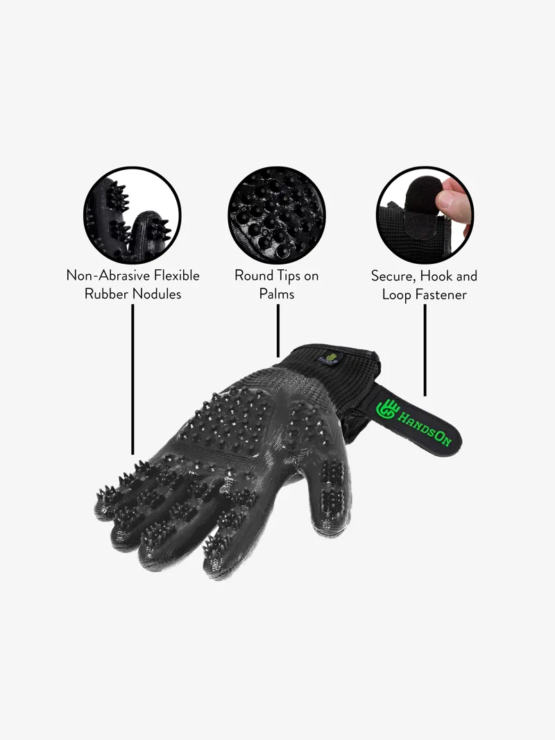 Lemieux Hands On Grooming Gloves - Black-3