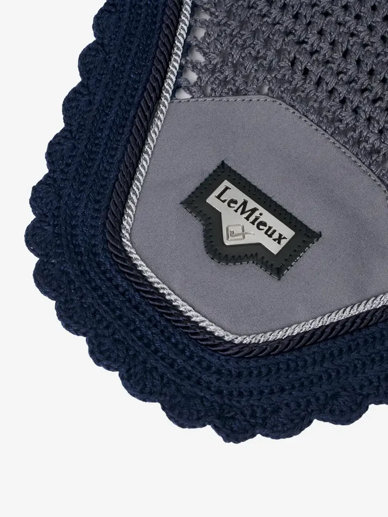 LeMieux Loire Fly Hood - Grey/Navy-2