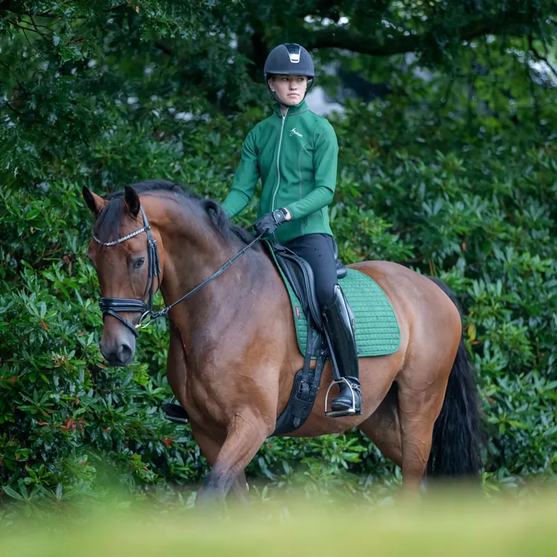LeMieux Suede Dressage Square - Hunter Green-1