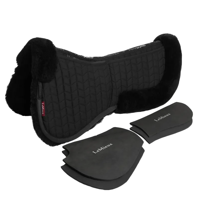 LeMieux Merino ProSorb 2 Pocket Half Pad - Black/Black-3