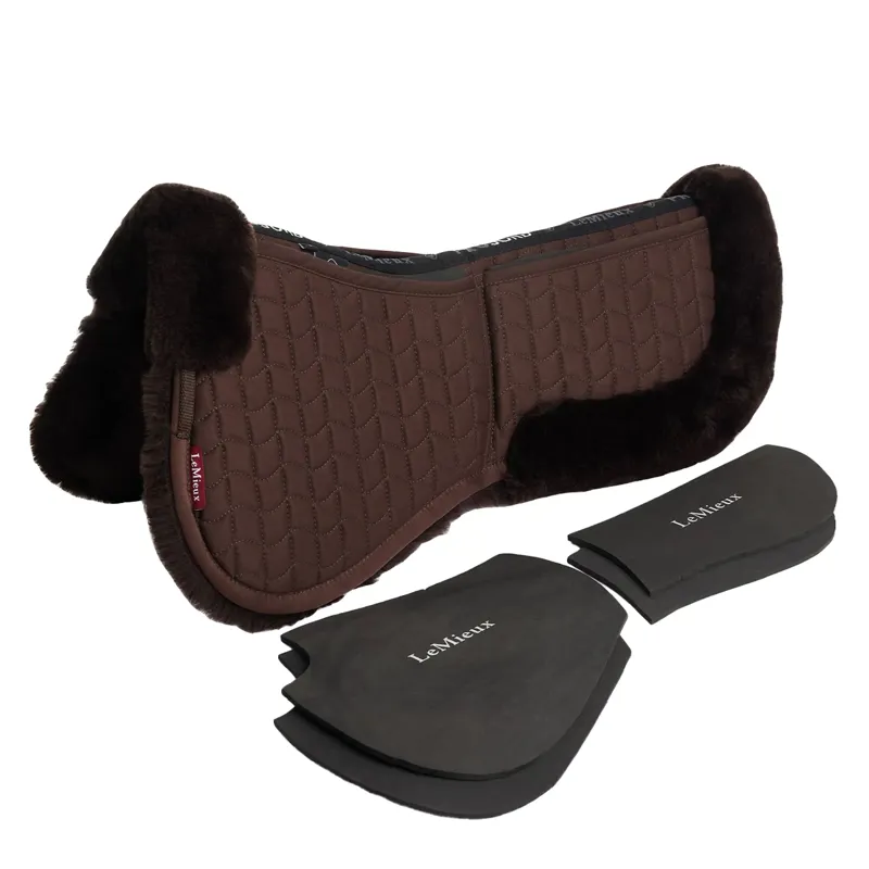 LeMieux Merino ProSorb 2 Pocket Half Pad - Brown/Brown-1
