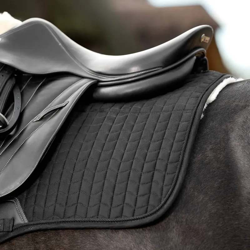 LeMieux Merino Half Lined Suede EuroJump Square - Black/Natural-3