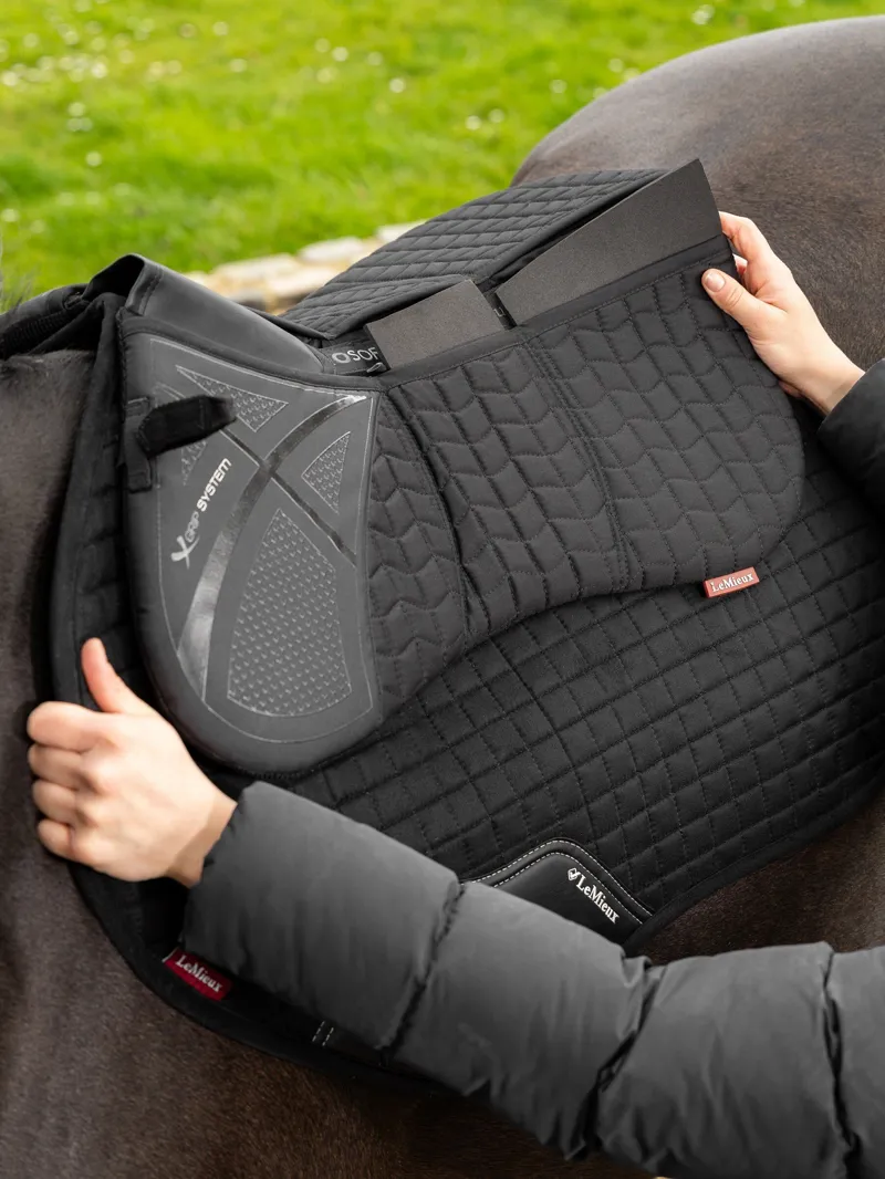 LeMieux ProSorb Plain 3 Pocket Quilted Half Pad - Black-2