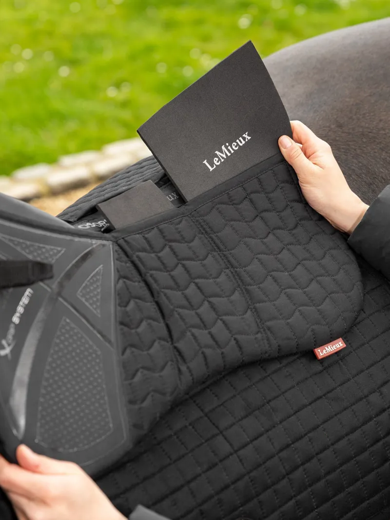 LeMieux ProSorb Plain 3 Pocket Quilted Half Pad - Black-3