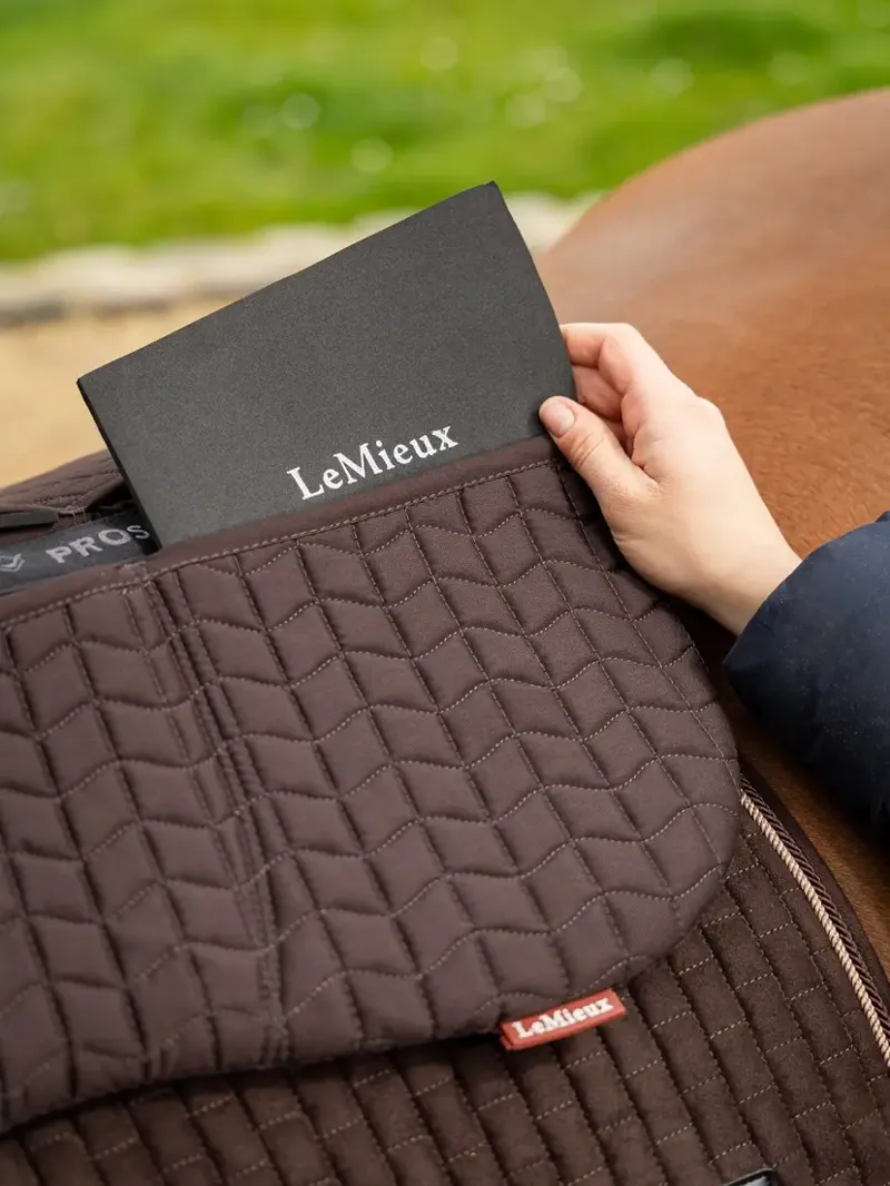 LeMieux ProSorb Plain 3 Pocket Quilted Half Pad - Brown Medium-3