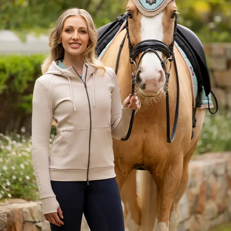 LeMieux Tabi Tech Zip Through Hoodie - Stone-8