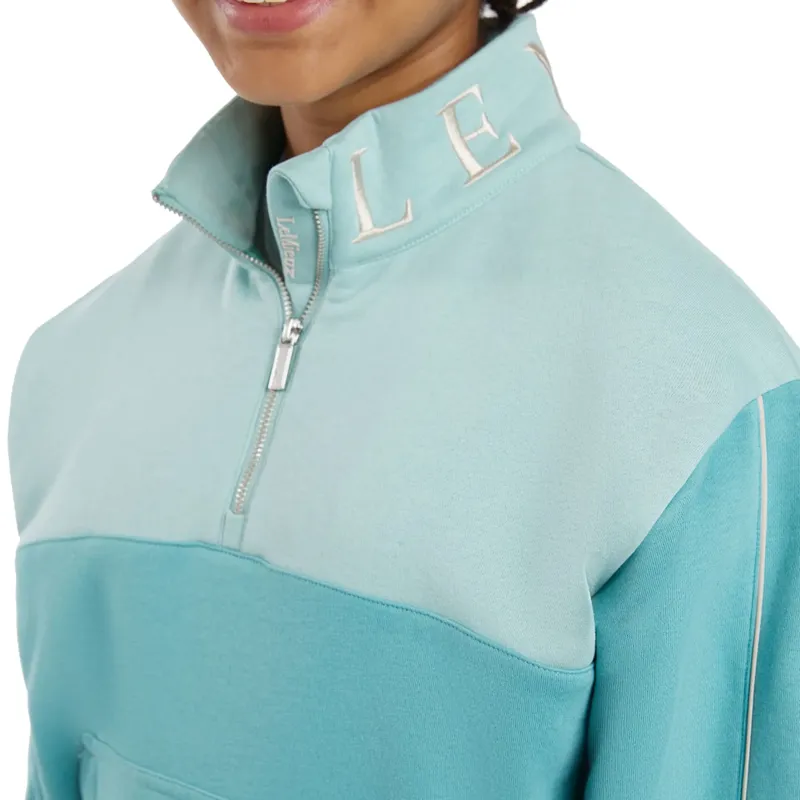 LeMieux Young Rider Kate Quarter Zip Sweat - Lagoon-1
