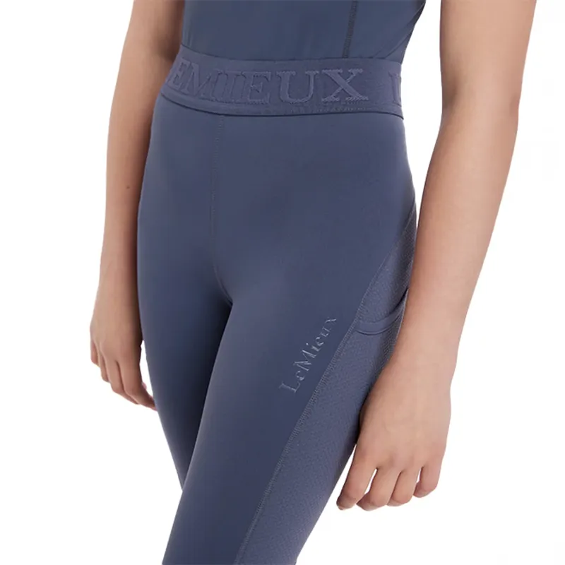 LeMieux Young Rider Lizzie Mesh Legging - Dusk Blue-3