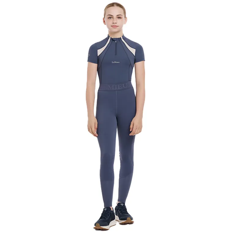 LeMieux Young Rider Lizzie Mesh Legging - Dusk Blue-4