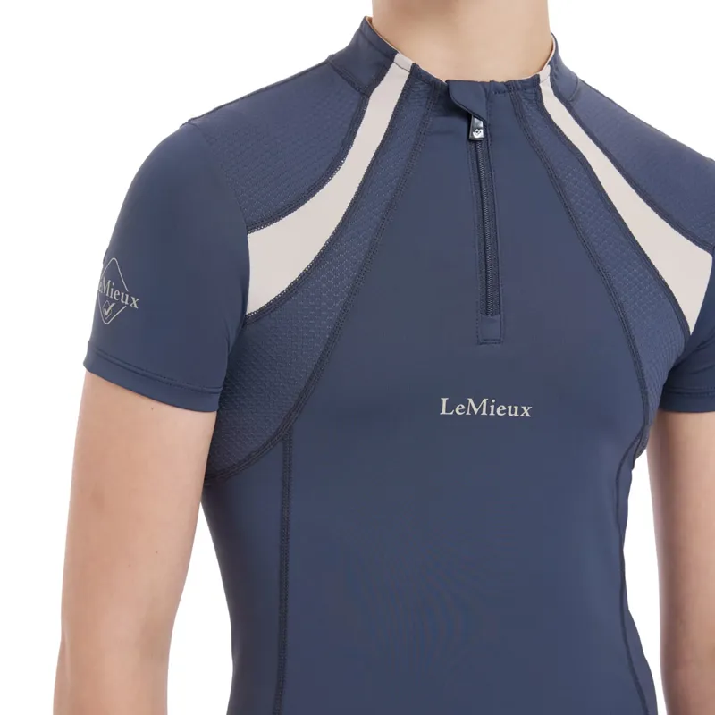 LeMieux Young Rider Short Sleeve Mia Mesh Base Layer - Dusk Blue-2