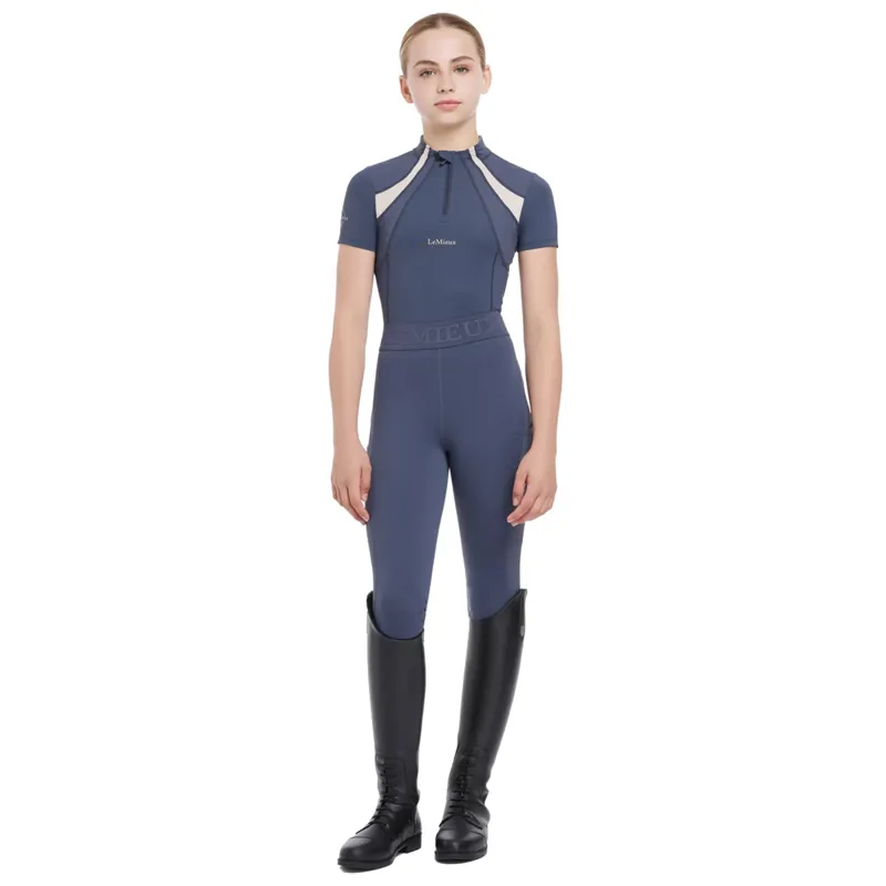 LeMieux Young Rider Short Sleeve Mia Mesh Base Layer - Dusk Blue-4