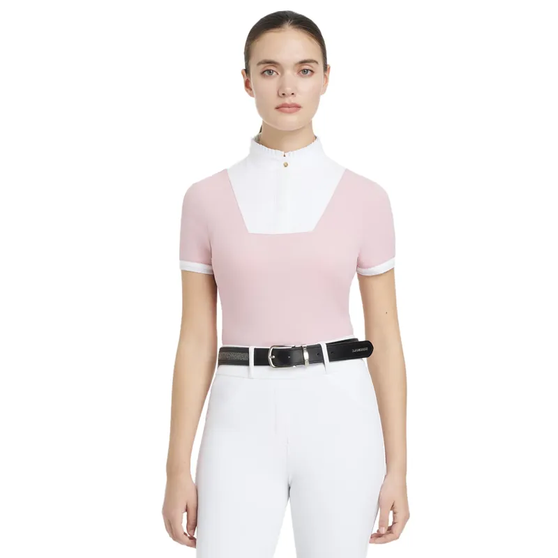 LeMieux Sophia Short Sleeve Pleated Show Shirt - Blossom-3