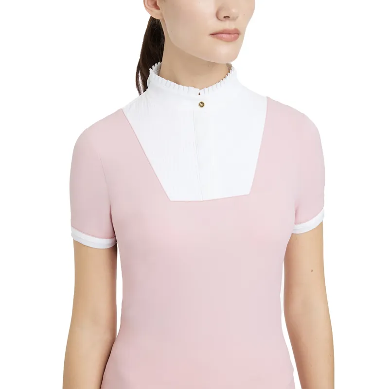 LeMieux Sophia Short Sleeve Pleated Show Shirt - Blossom-4
