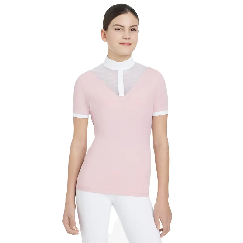 LeMieux Young Rider Eva Short Sleeve Show Shirt - Blossom-4