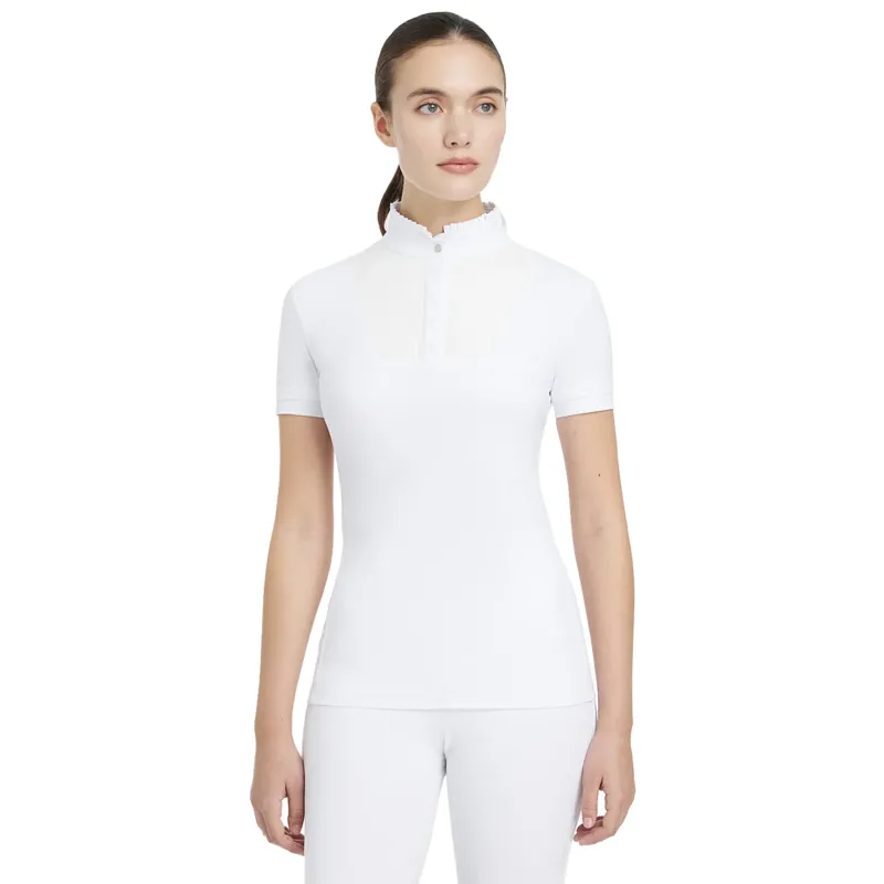 LeMieux Sophia Short Sleeve Pleated Show Shirt - White-1