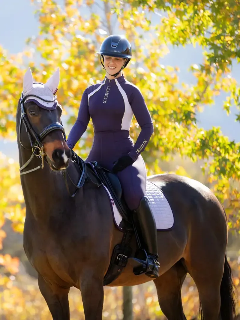 Lemieux Suede Dressage Square Saddle Pad - Lilac-2