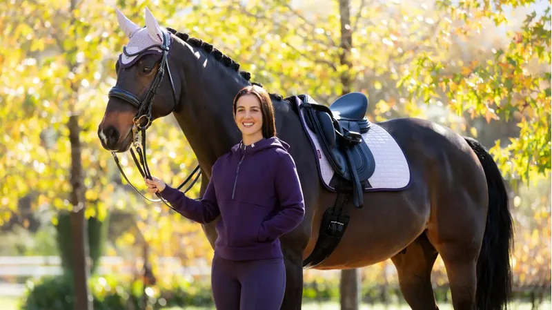 Lemieux Suede Dressage Square Saddle Pad - Lilac-1