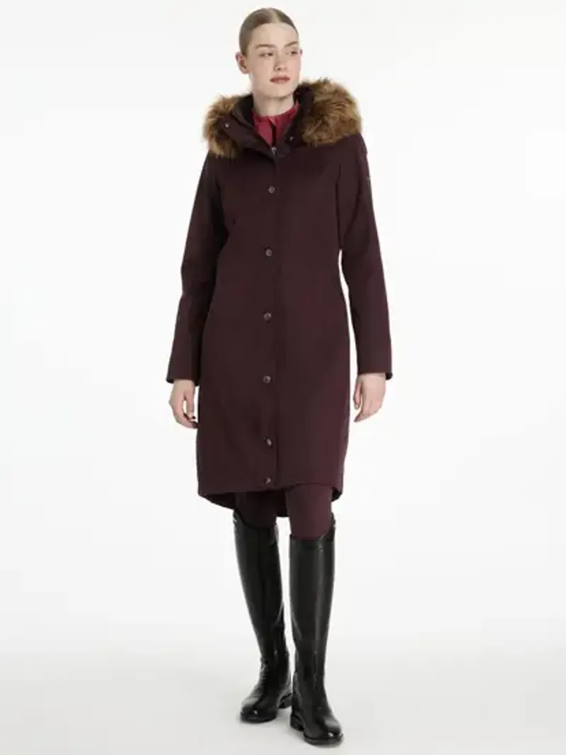 LeMieux Anya Waterproof Riding Coat - Damson-6