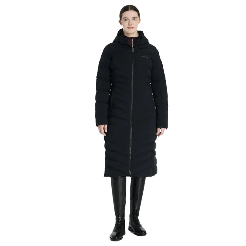 LeMieux Hayley Womens Water Resistant Longline Puffer Coat - Black-1