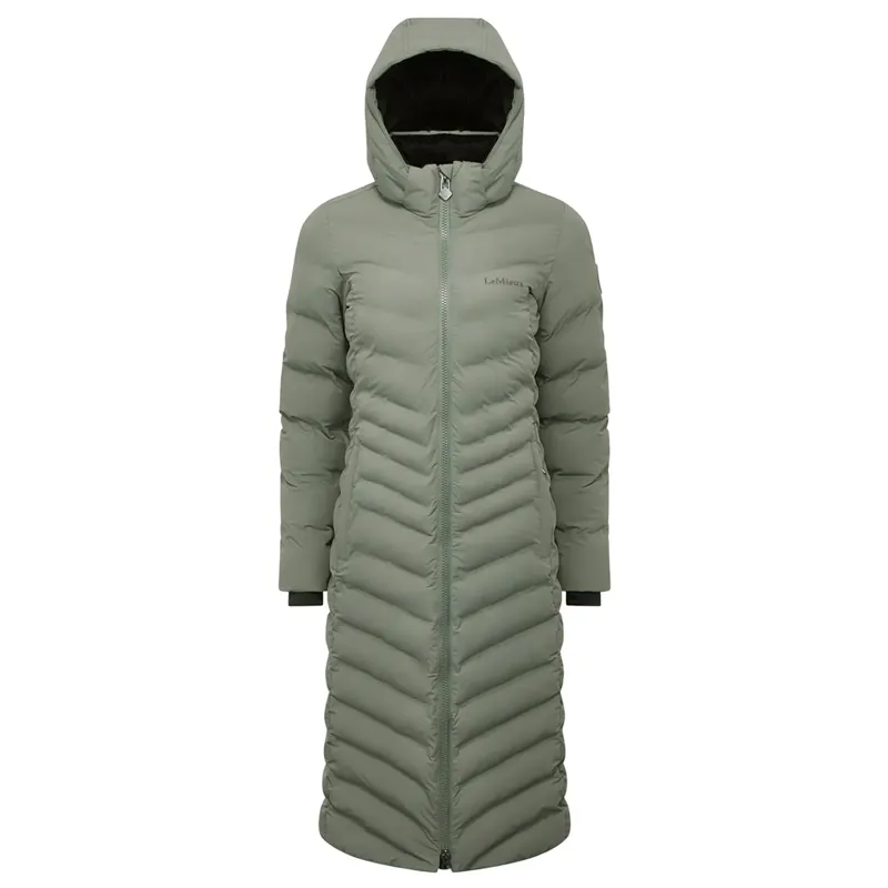 LeMieux Hayley Womens Water Resistant Longline Puffer Coat - Rosemary