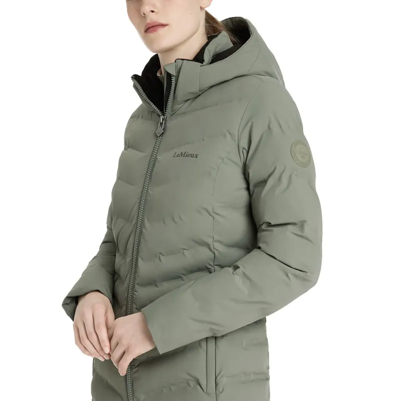 LeMieux Hayley Womens Water Resistant Longline Puffer Coat - Rosemary-3
