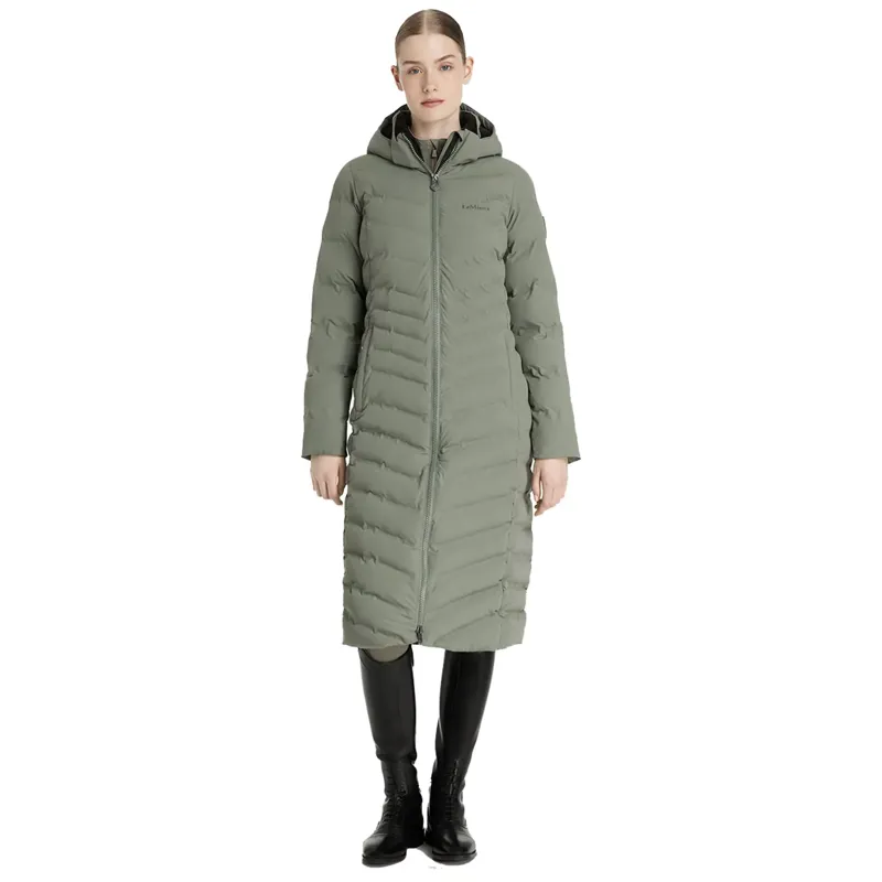 LeMieux Hayley Womens Water Resistant Longline Puffer Coat - Rosemary-1