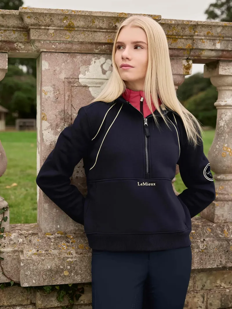 LeMieux Young Rider Hettie Half Zip Hoodie - Navy-5