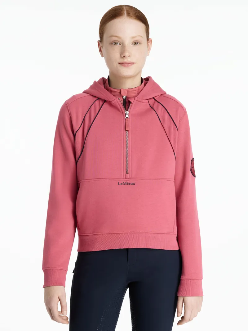 LeMieux Young Rider Hettie Half Zip Hoodie - Cranberry-1