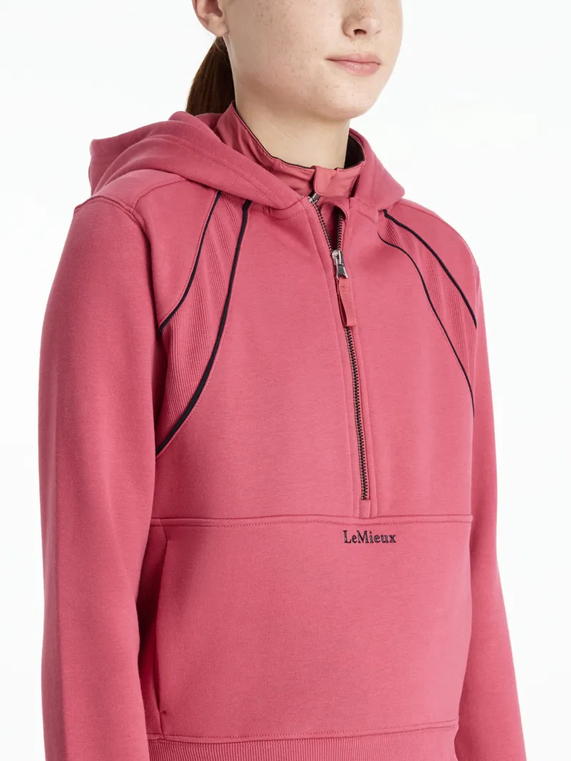 LeMieux Young Rider Hettie Half Zip Hoodie - Cranberry-3