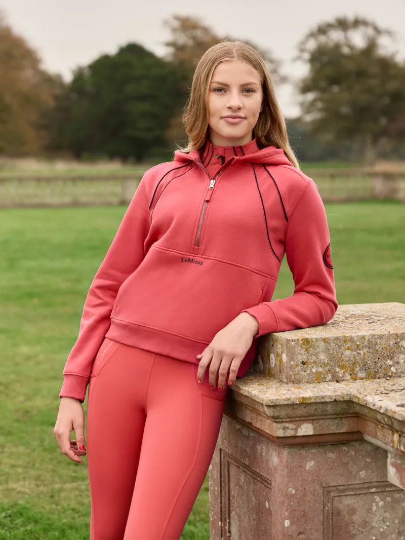 LeMieux Young Rider Hettie Half Zip Hoodie - Cranberry-4