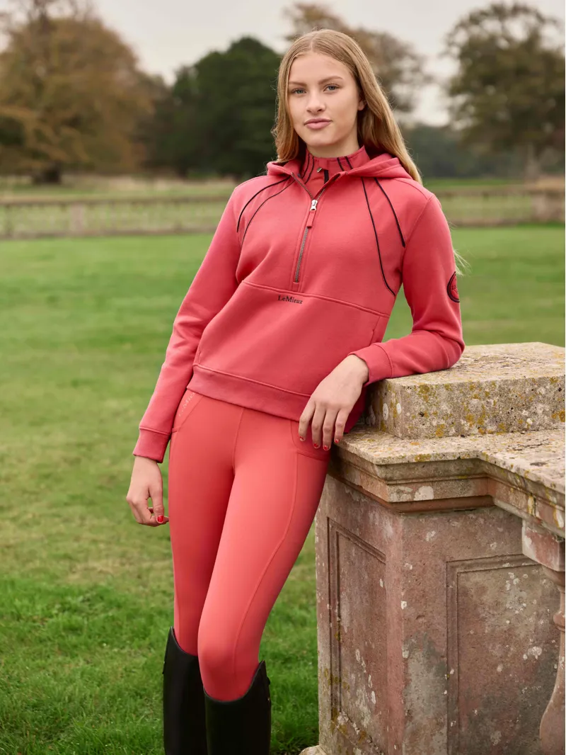 LeMieux Young Rider Hettie Half Zip Hoodie - Cranberry-5