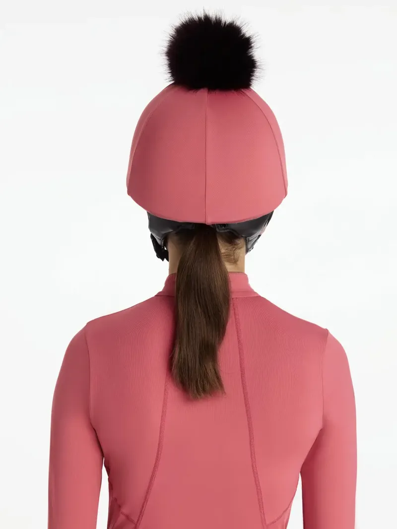 LeMieux Classique Pom Hat Silk - Cranberry-2