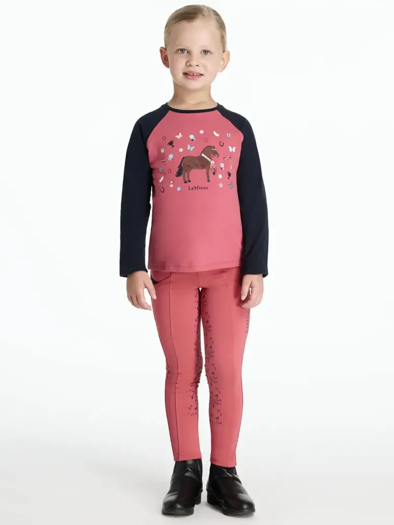 LeMieux Mini Jamie Chancer Long Sleeve Top - Cranberry
