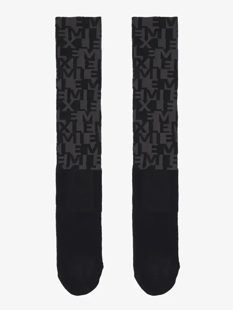 LeMieux Footsie Socks Logo AOP Navy- Navy Logo Print