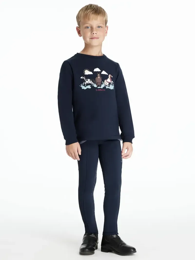 LeMieux Mini Poppy Long Sleeve Top - Navy