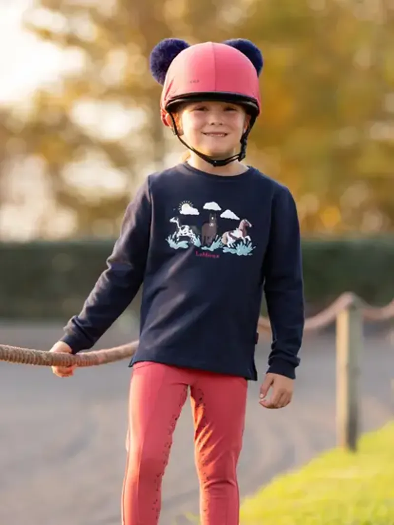 LeMieux Mini Double Pom Hat Silk - Cranberry-3