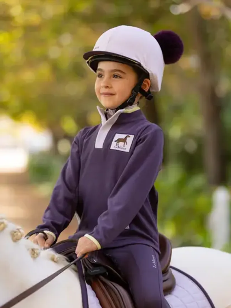 LeMieux Mini Double Pom Hat Silk - Lilac-3