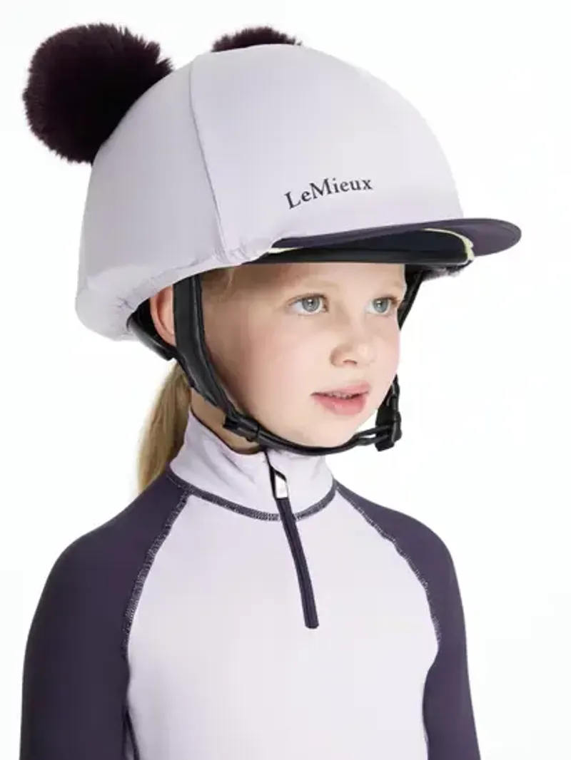 LeMieux Mini Double Pom Hat Silk - Lilac-1