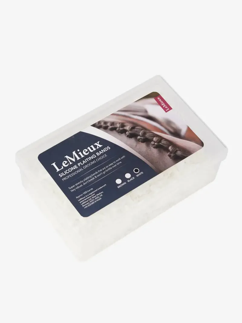 LeMieux Silicone Plaiting Bands - White One Size-1