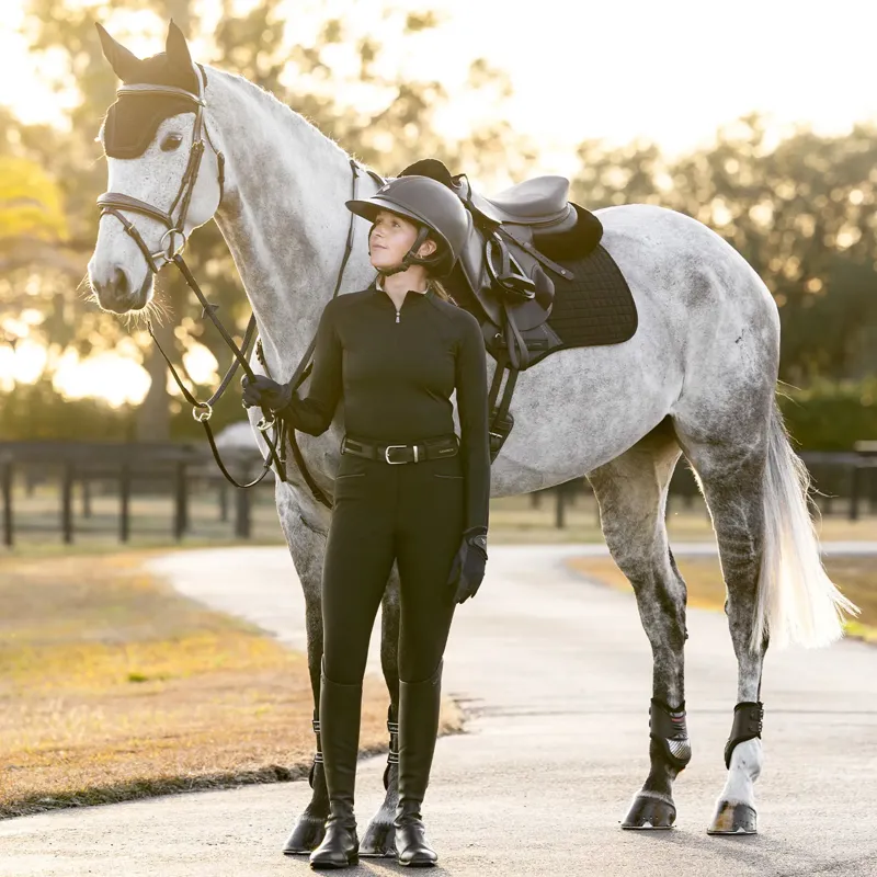 LeMieux Suede Close Contact Square - Black-2