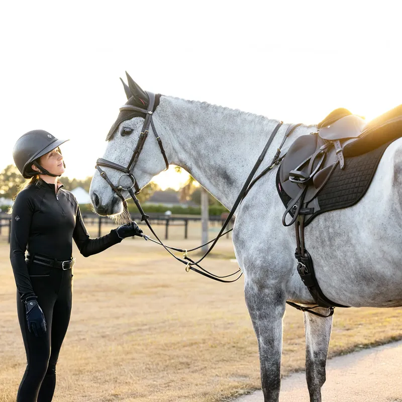 LeMieux Suede Close Contact Square - Black-3