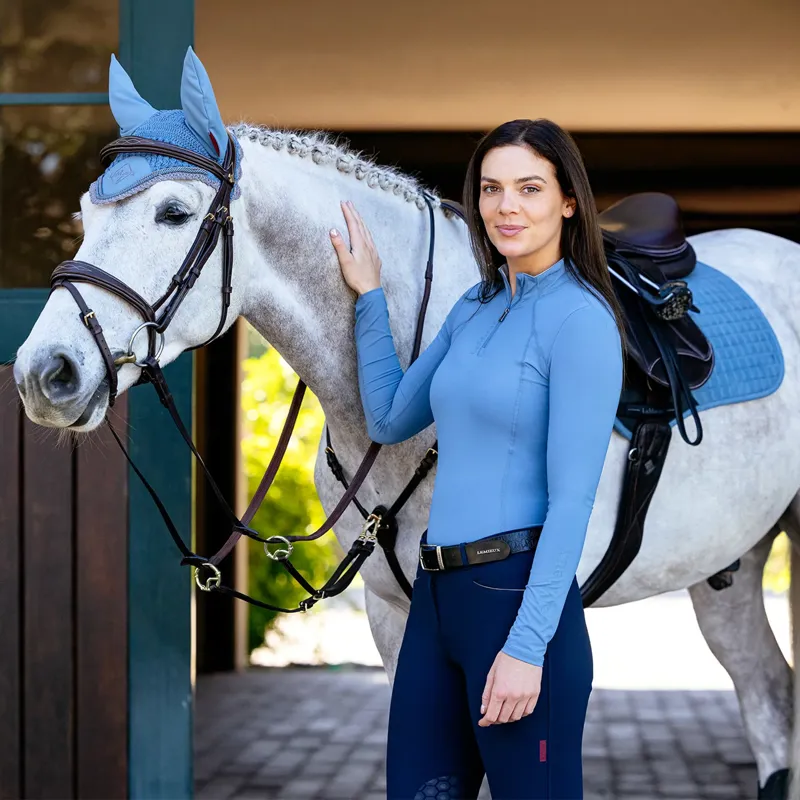 LeMieux Suede Close Contact Square - Ice Blue-1