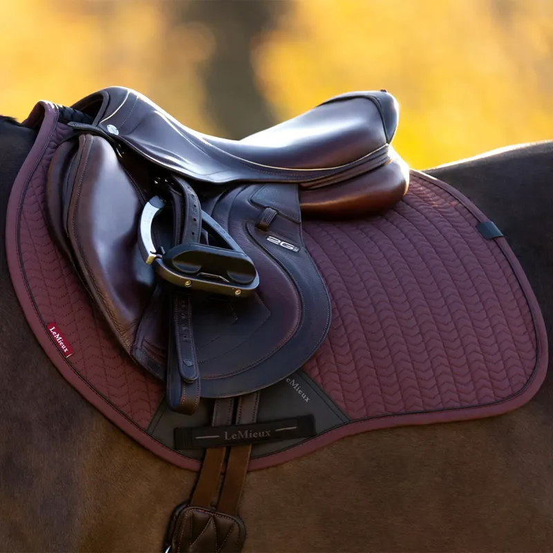 LeMieux Essence Eurojump Square Saddlecloth - Damson-1