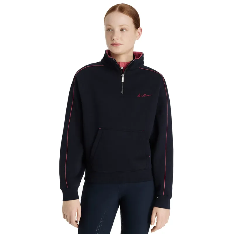 LeMieux Young Rider Kate Quarter Zip Sweat - Navy/Cranberry-1