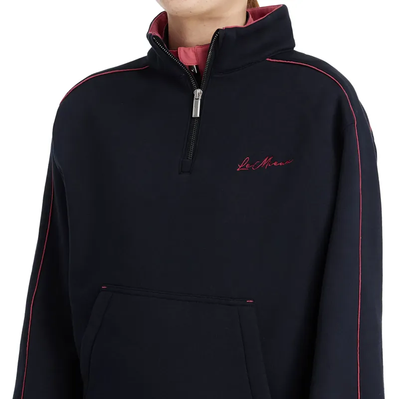 LeMieux Young Rider Kate Quarter Zip Sweat - Navy/Cranberry-3