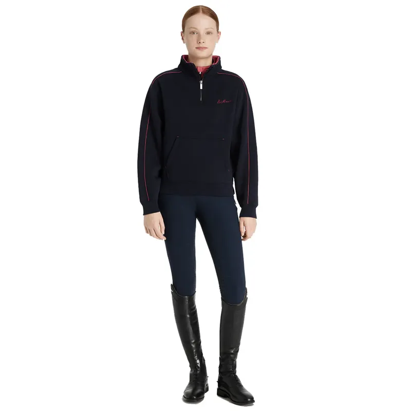 LeMieux Young Rider Kate Quarter Zip Sweat - Navy/Cranberry-4
